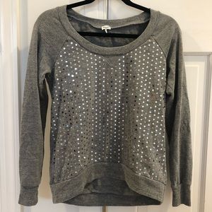 Splendid Heather Grey Sequin Sweatshirt